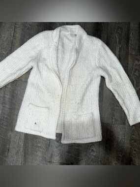 Cozy Open-Front Cream Bouclé Cardigan Sweater